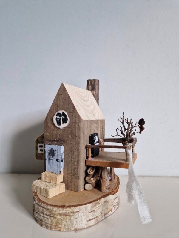 Houten Huisje op schijf