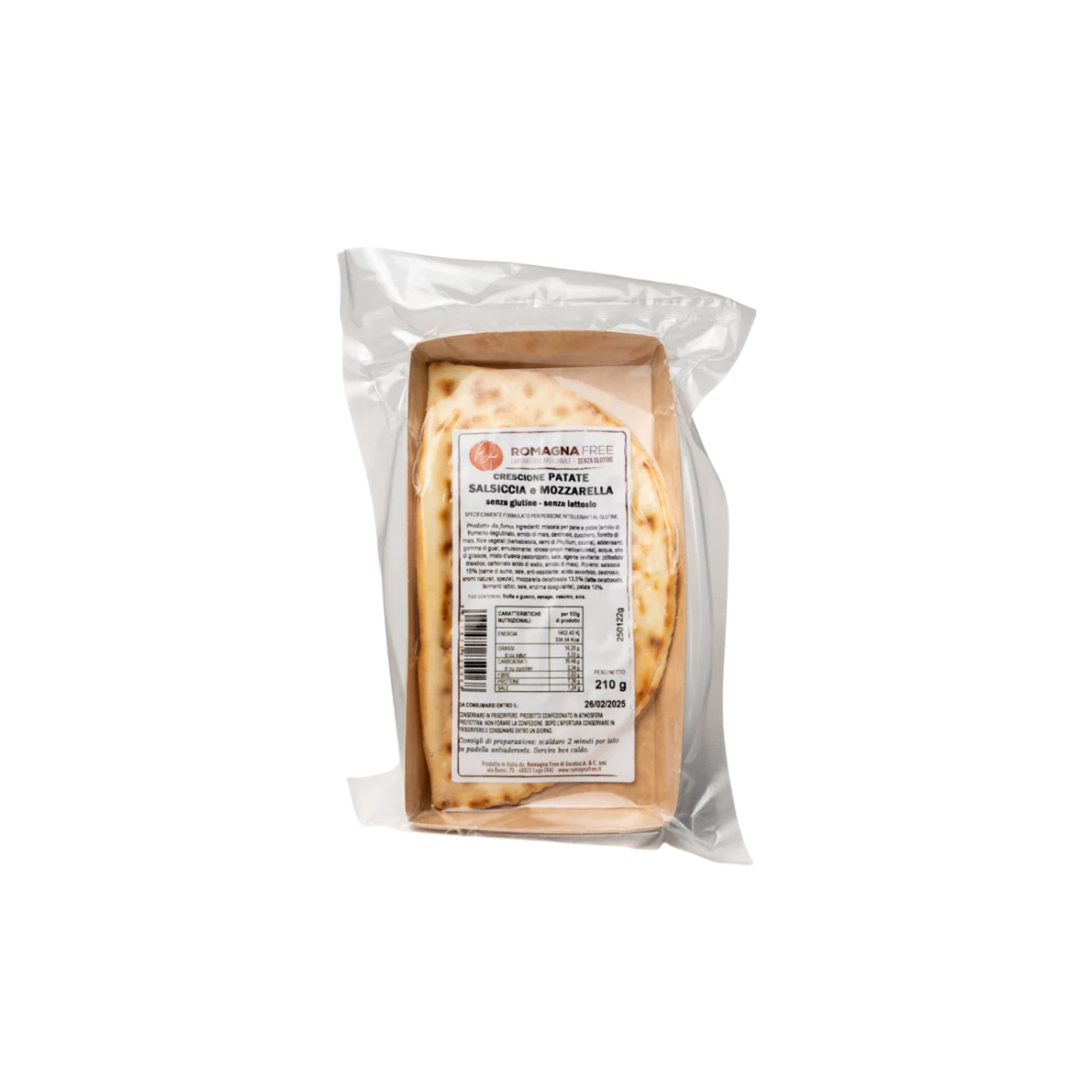 CRESCIONE ROMAGNA FREE PATATE SALSICCIA E MOZZARELLA
