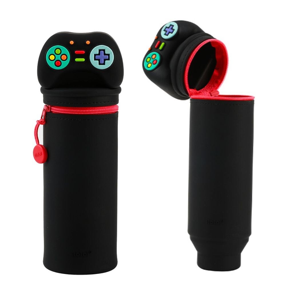 Astuccio in Silicone Verticale Game Over Nero Portapenne per Scuola iTotal