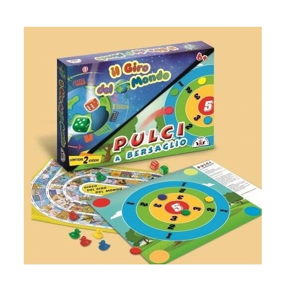 Gioco Il Giro del Mondo e Pulci a Bersaglio 2 Giochi di Societa Giochi da Tavolo