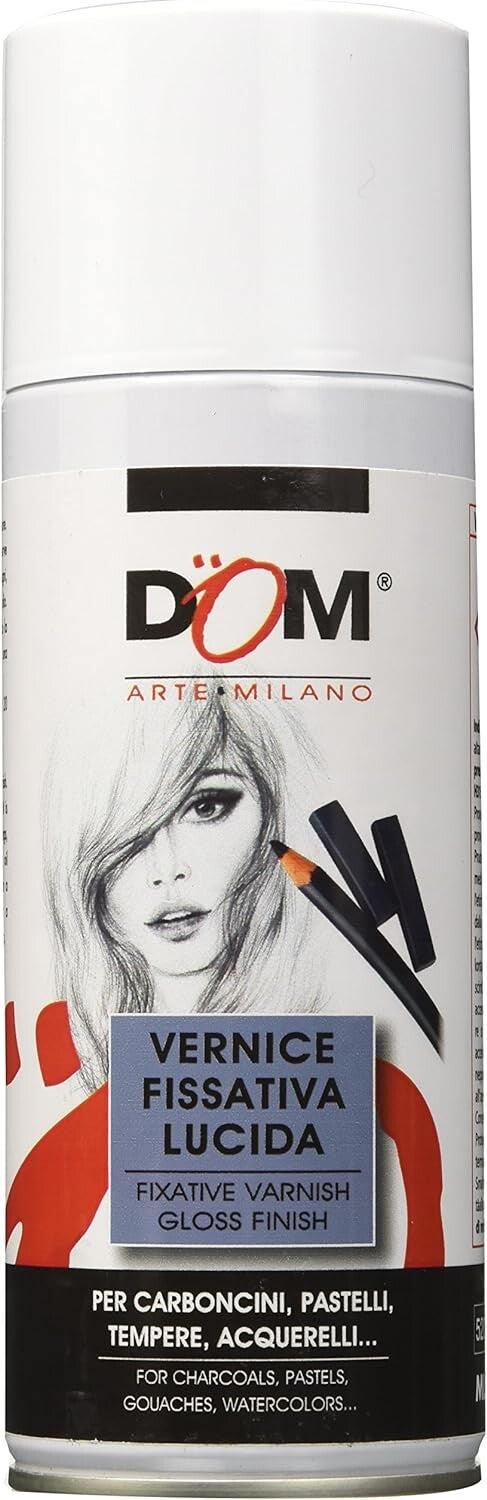 Vernice Fissativa Lucida a Spray da 400 ML Per Disegni e Documenti DOM CWR