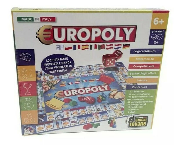 Gioco Europoly Gioco di Societa Da Tavolo in Scatola Per Ragazzi e Famiglie