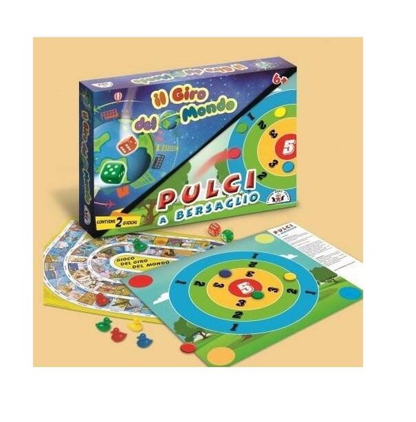 Gioco Il Giro del Mondo e Pulci a Bersaglio 2 Giochi di Societa Giochi da Tavolo
