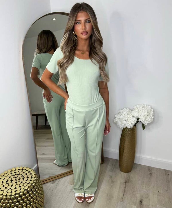 Bodysuit And Straight Leg Co-Ord