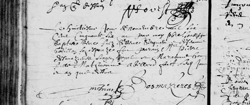 Baptême de René CERQUEU 1656