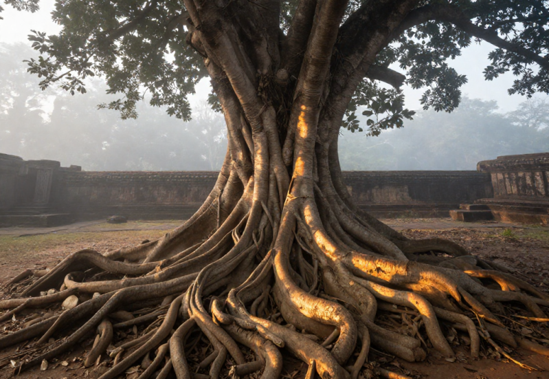 Comme cet arbre, notre présent ne tient que par la profondeur et la résilience des racines que nos ancêtres ont ancrées avant nous