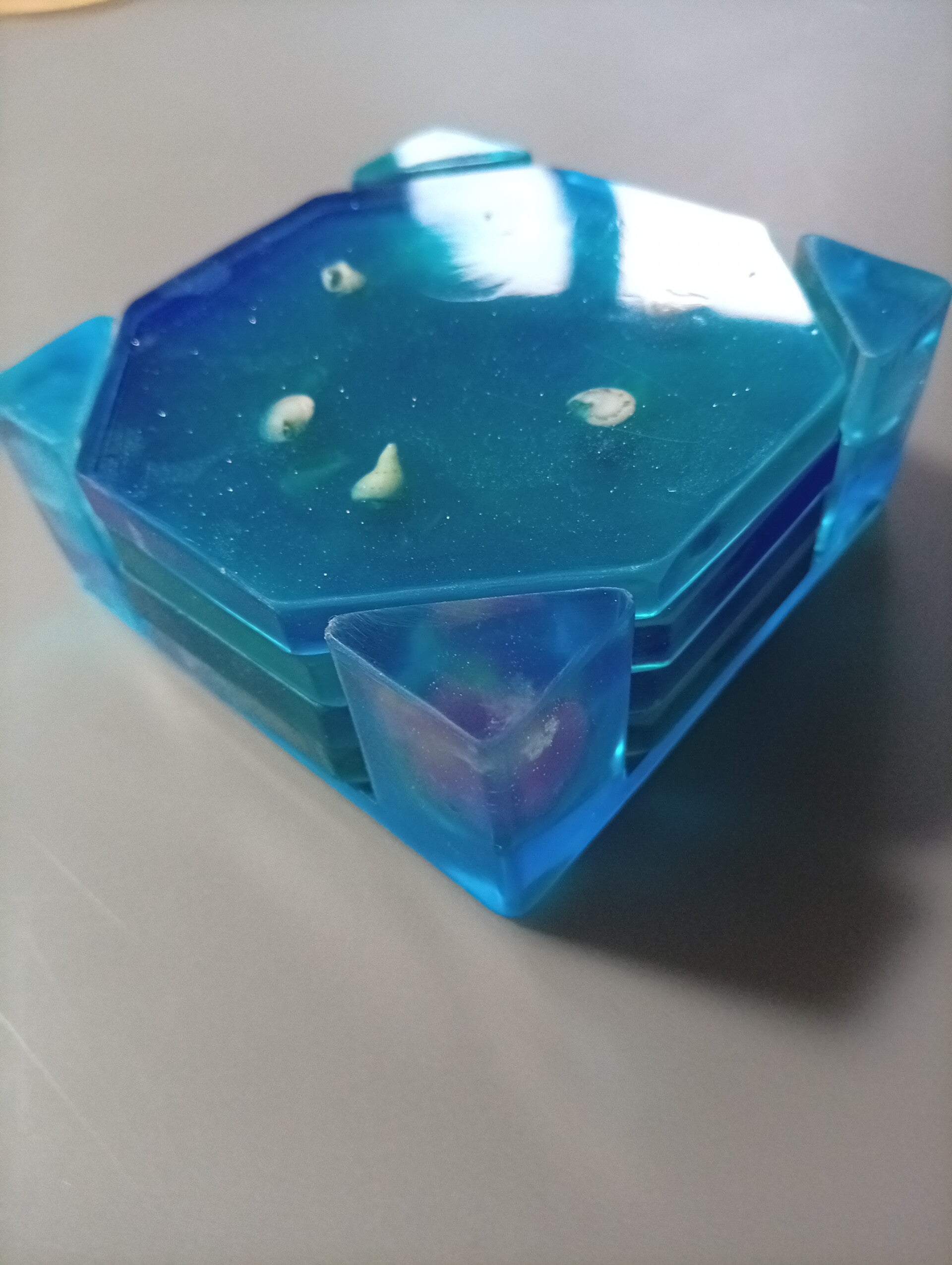 Ensemble dessous de verres méduses phosphorescent