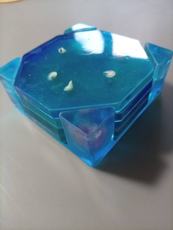 Ensemble dessous de verres méduses phosphorescent
