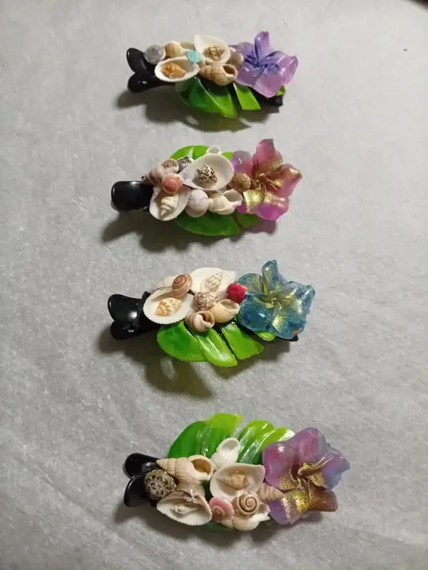 Petites Pinces resine et coquillages