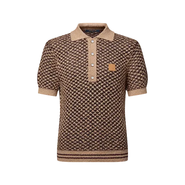 LV Short-Sleeved Knitted Mesh Polo