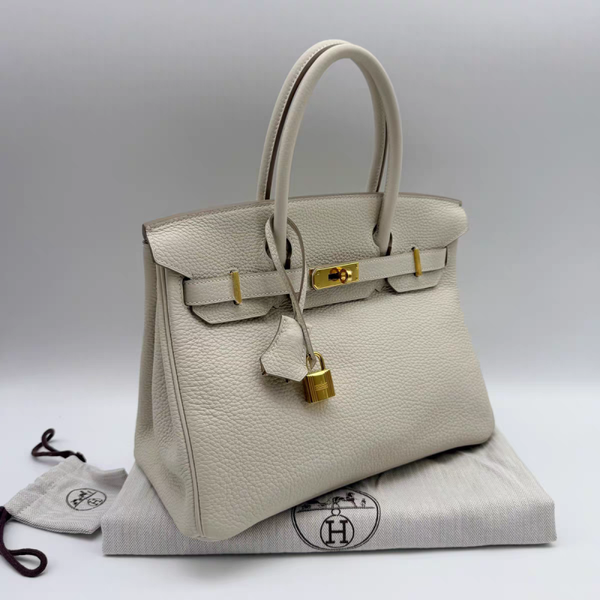 Hermès Craie Togo Birkin 25 Gold Hardware, 2023