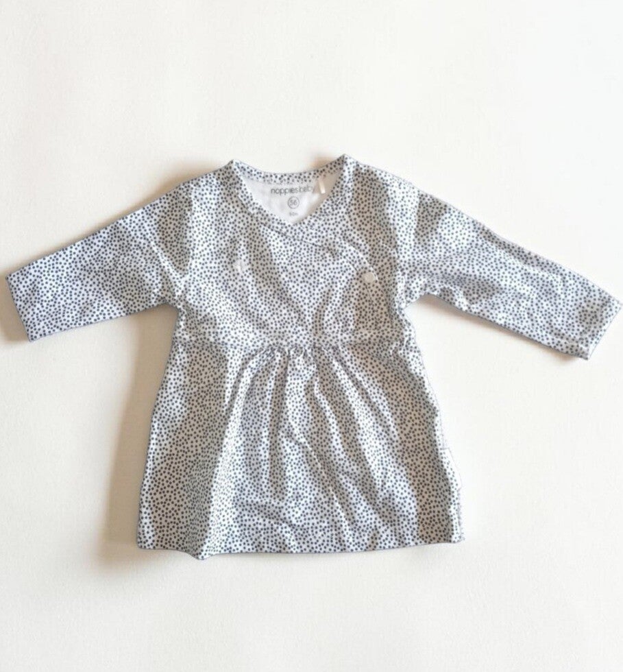 Robe été bébé, effet cache-coeur,  1 mois. Nopples.
