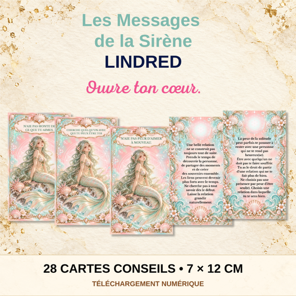 Lindred — Jeu de 28 cartes numériques de conseils | Émotions, confiance en soi & relations
