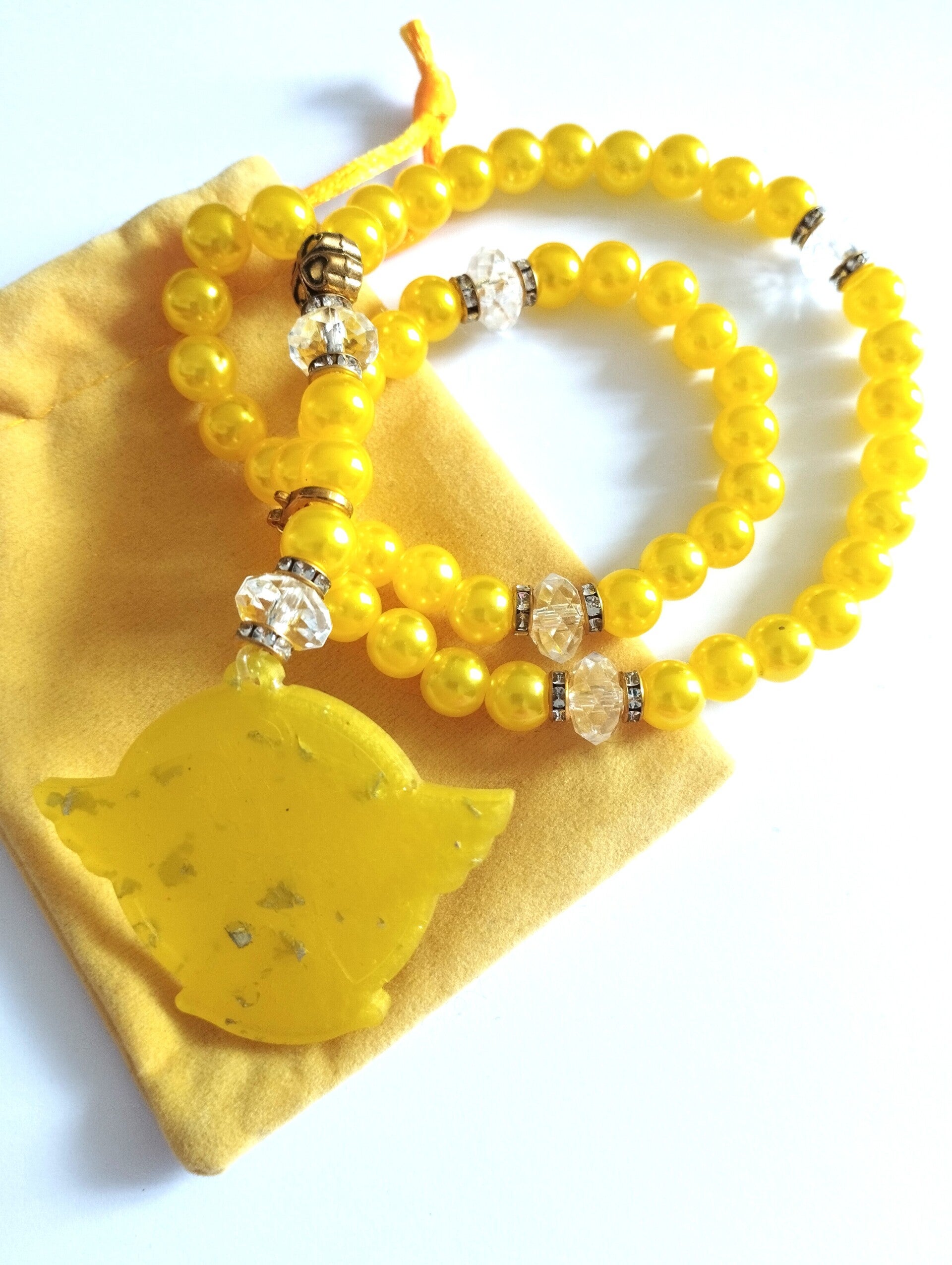 Bracelet chapelet – Ange lumière & joie 💛✨