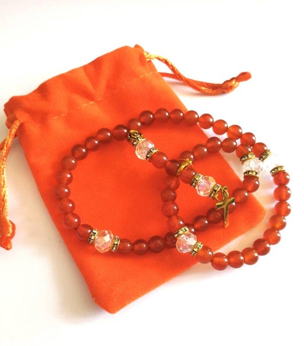 Bracelet chapelet – Énergie & confiance 🧡✨