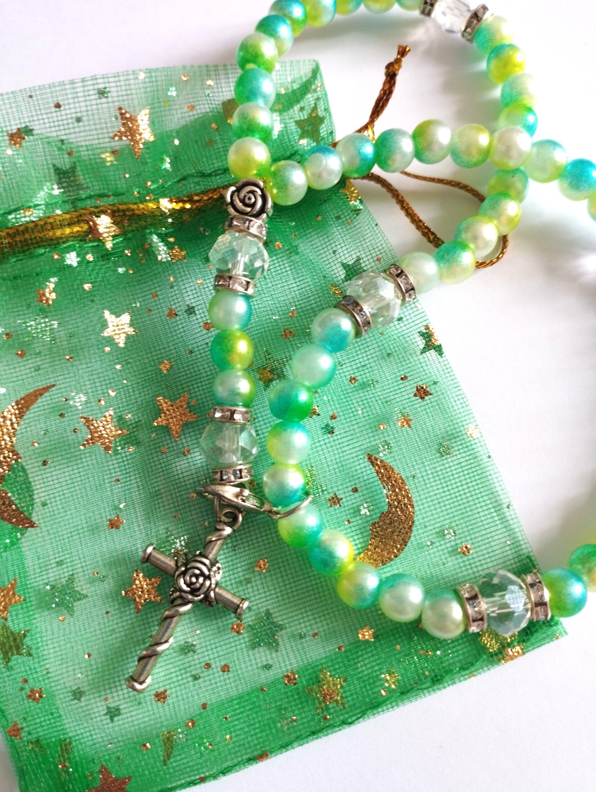 Bracelet chapelet – Protection & apaisement 💚✨