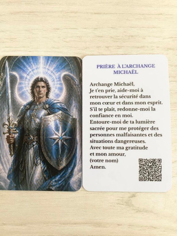 Carte de prière plastifiée Archange Michaël