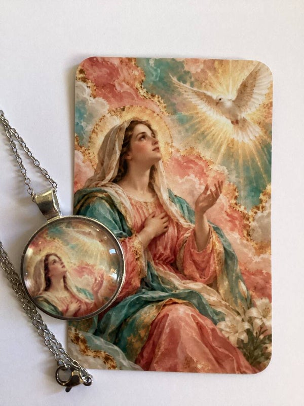 Vierge Marie – Accueillir le changement | Collier et carte de prière
