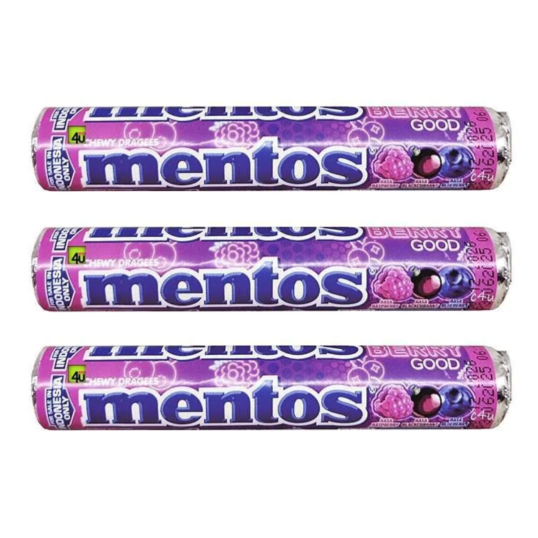 Mentos berry 29gr 3 rollen