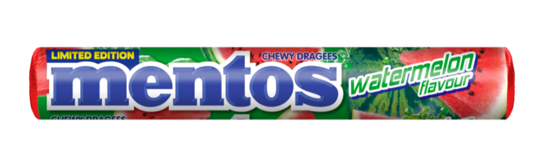 Mentos watermeloen 29gr doos 14 rollen