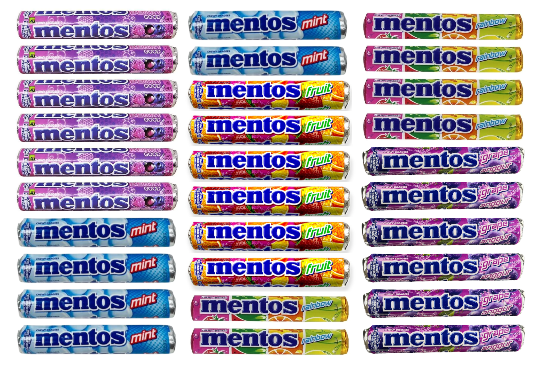 Mentos 29gr rollen 30 stuks