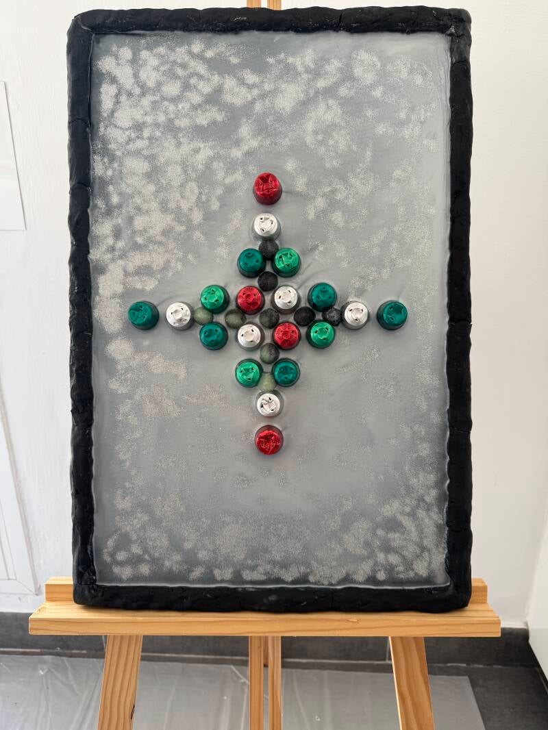 Recycled Nespresso coffee capsules Art