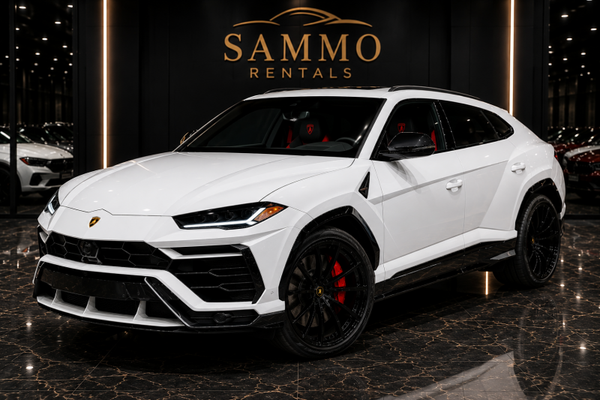 Lamborghini Urus – White Exterior / Black Interior with Red Seat Belts