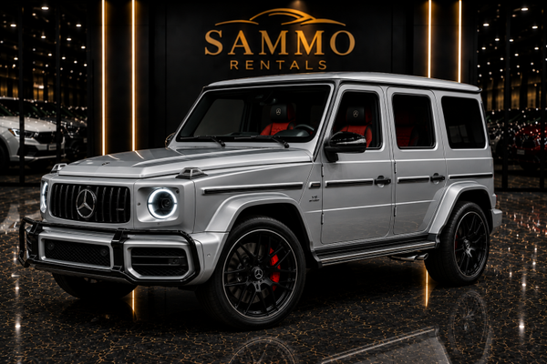 Mercedes-Benz G63 AMG – Silver Exterior / Black & Red Interior