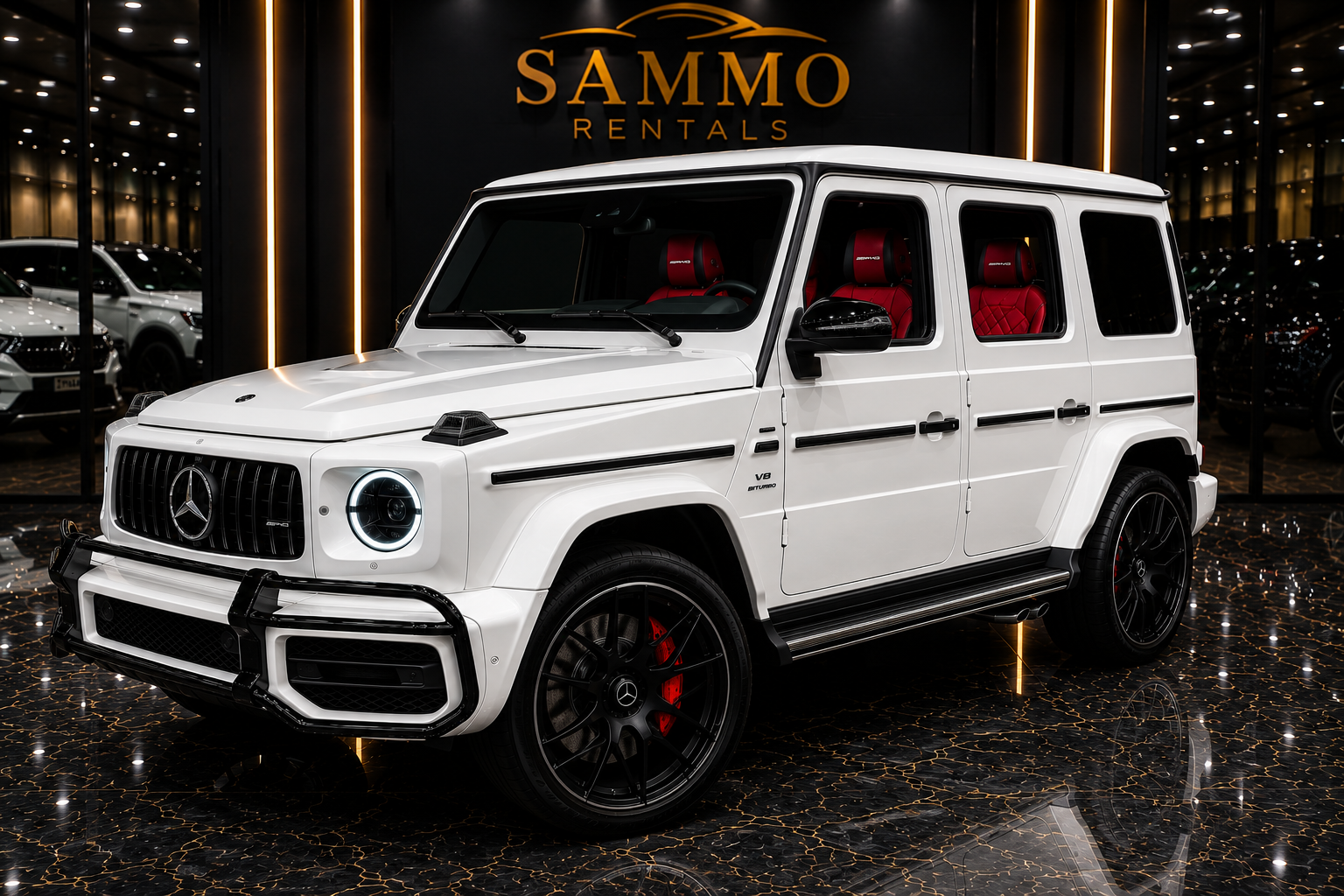 Mercedes-Benz G63 AMG – White Exterior / Red Interior
