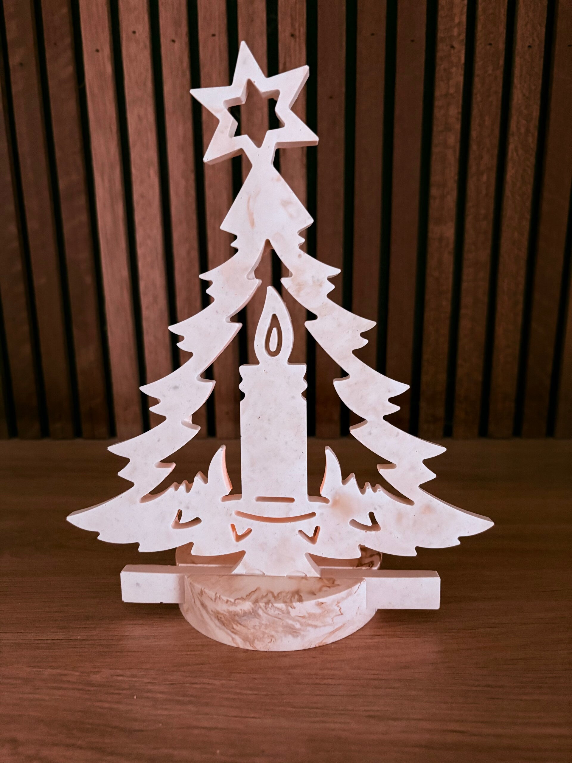 Theelichthouder met kerstboom