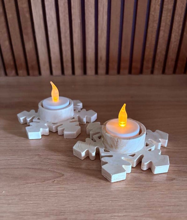 Sneeuwvlok theelichthouder