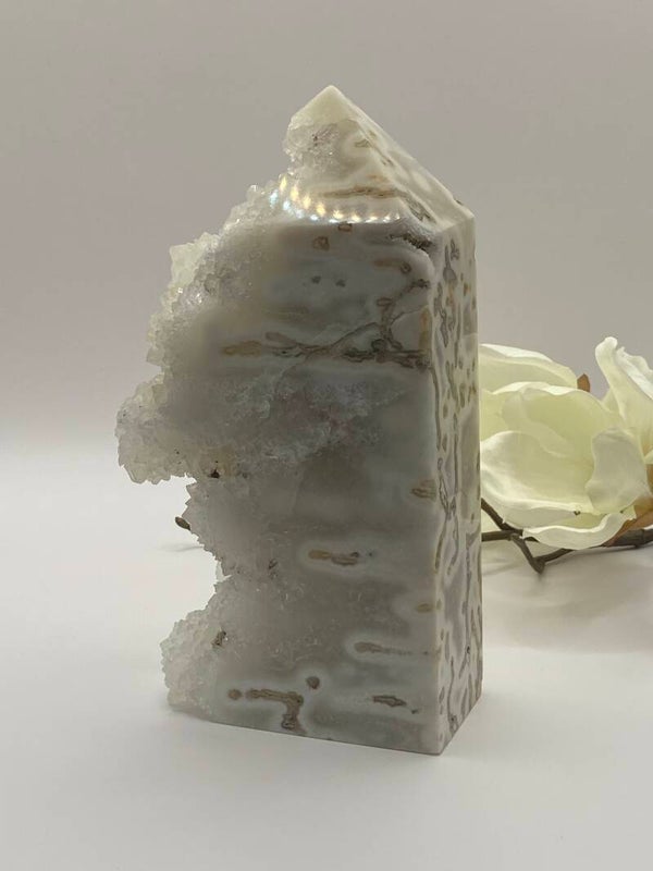 Druzy Moosachat Obelisk Nr. 2