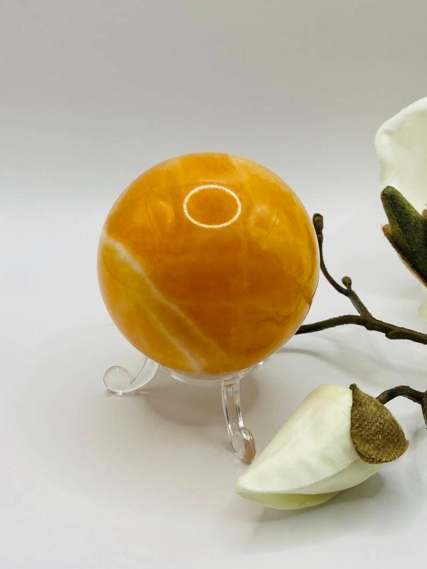 Orangencalcit Kugel Nr. 1 - High Quality