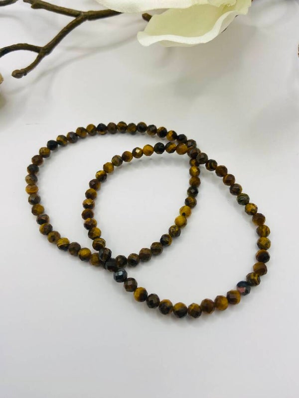 Tigerauge Armband Facettiert 4 mm