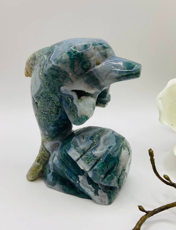 Moosachat Delfin 🐬 mit Druzy