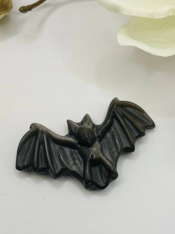 Silber Sheen Obsidian Fledermaus 🦇