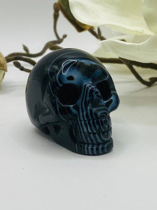 Schwarzer Achat Totenkopf 💀