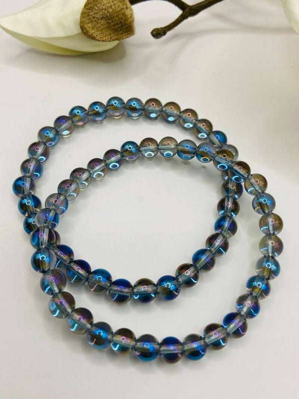 Bergkristall Armband mit Aqua Aura