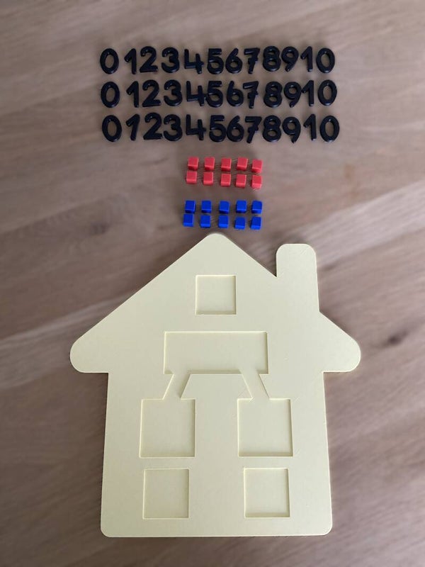 Splitshuis met blokjes en cijfers