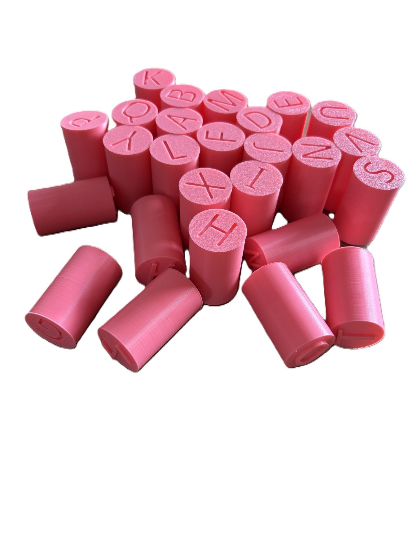 Letter stempels (drukletters met zichtbare letter bovenaan)