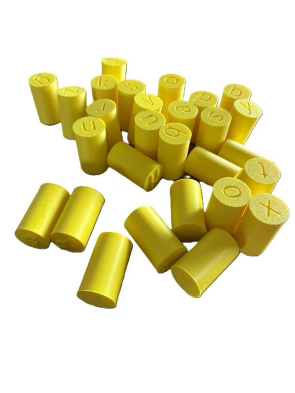 Letter stempel (leesletter met zichtbare letter bovenaan)