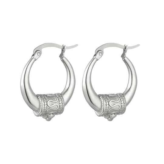 Oorbellen Indian Bali Hoops zilverkleurig