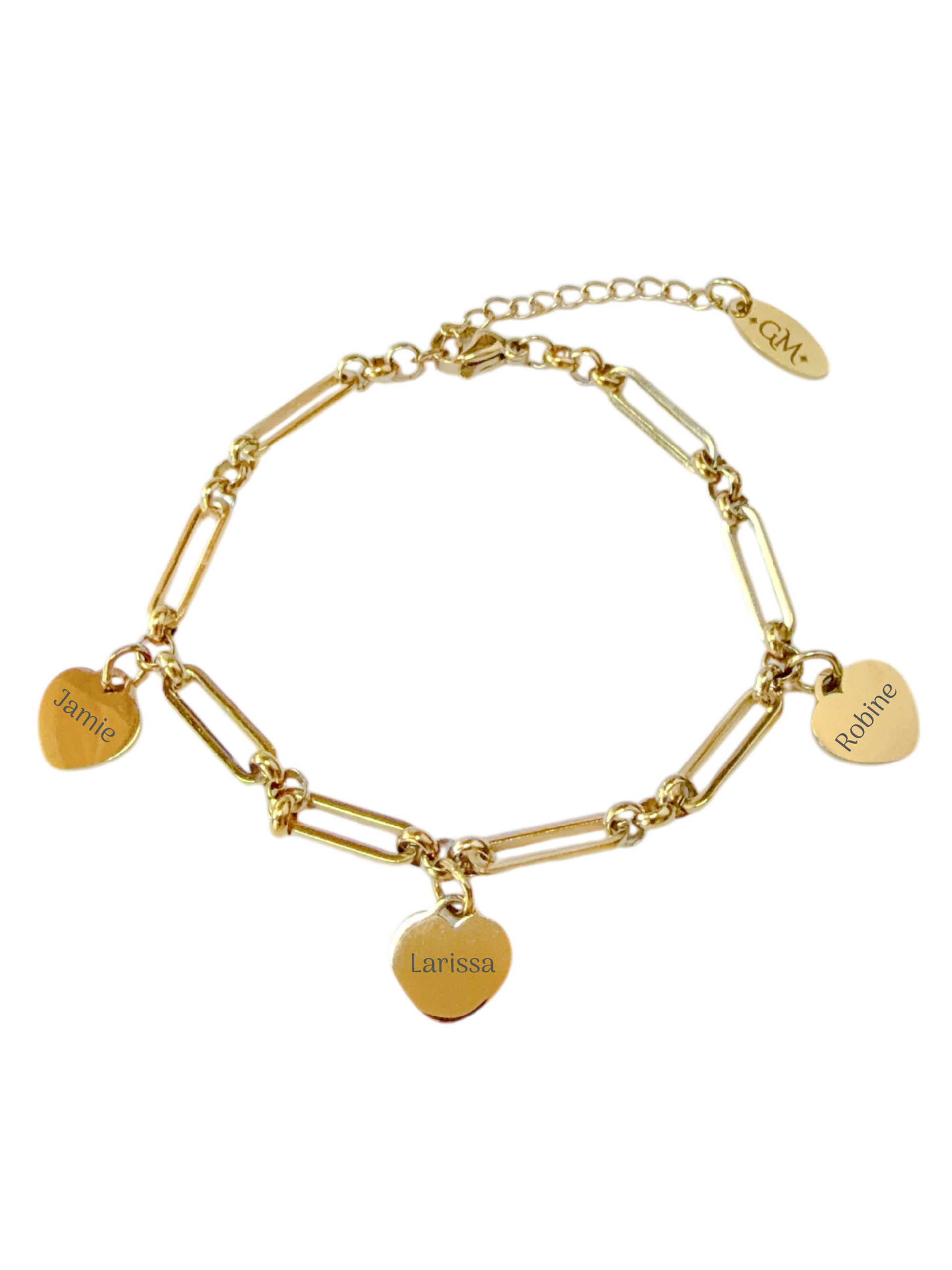 armband hartjes bedels gepersonaliseerd