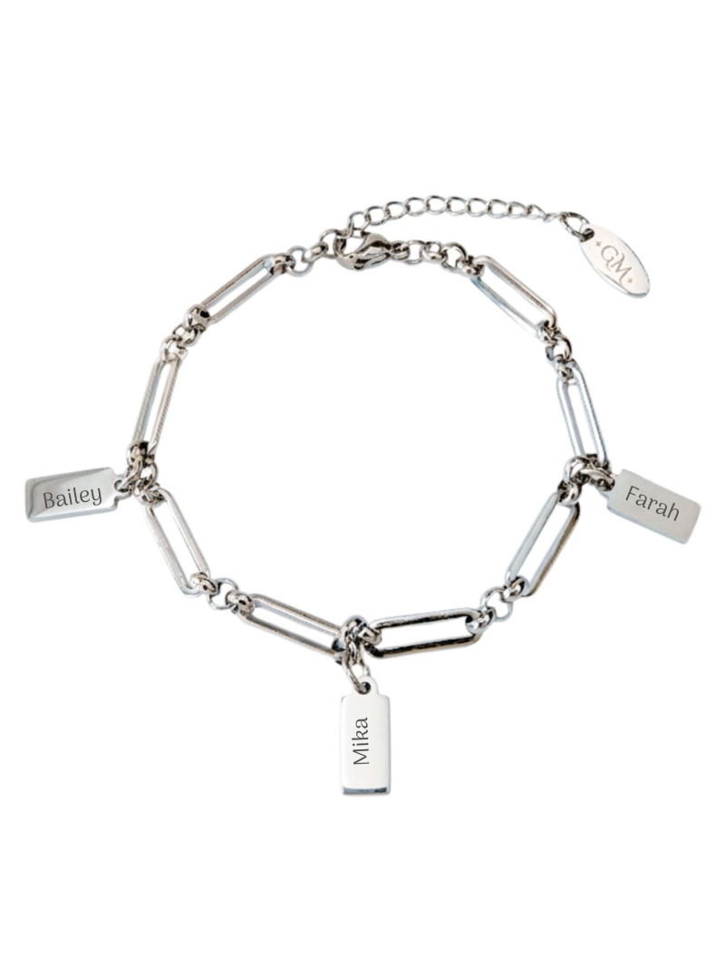 armband rechthoekige tags gepersonaliseerd
