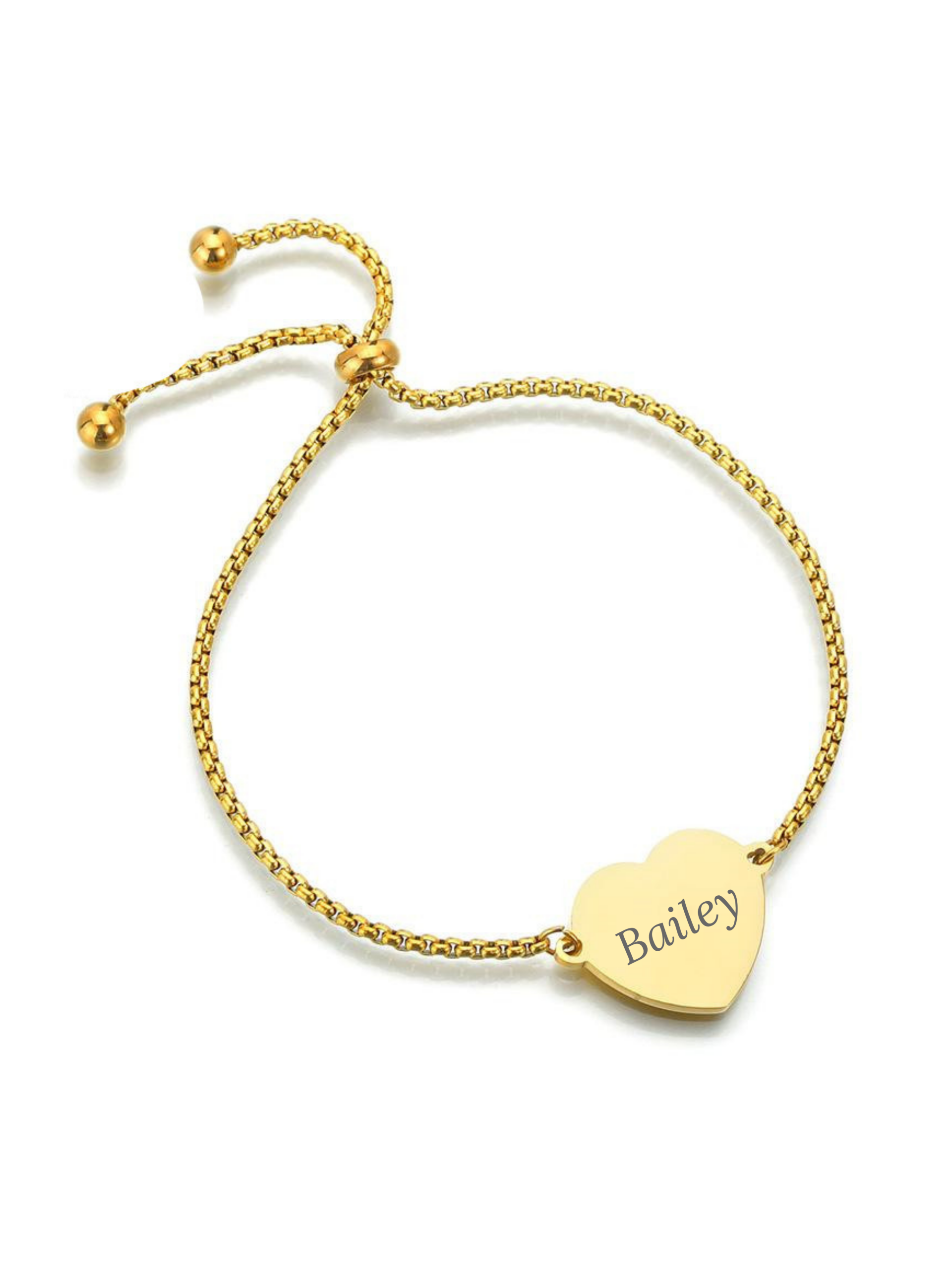 Armband Hart gepersonaliseerd goudkleurig