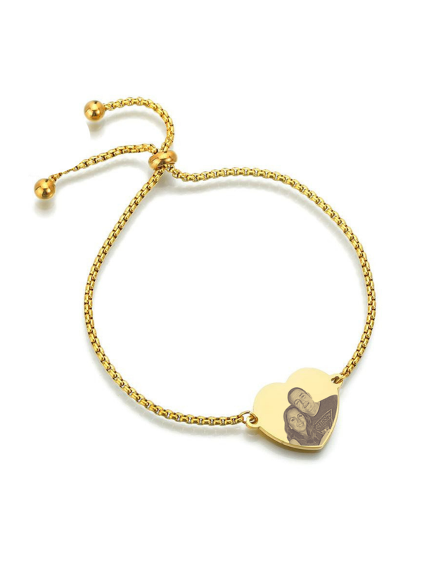 Armband Hart met foto goudkleurig