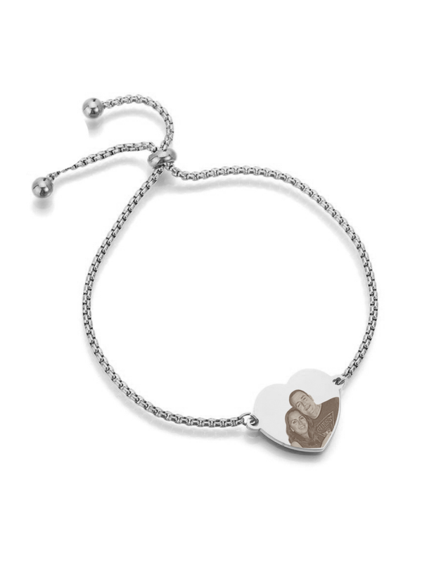Armband Hart met foto zilverkleurig