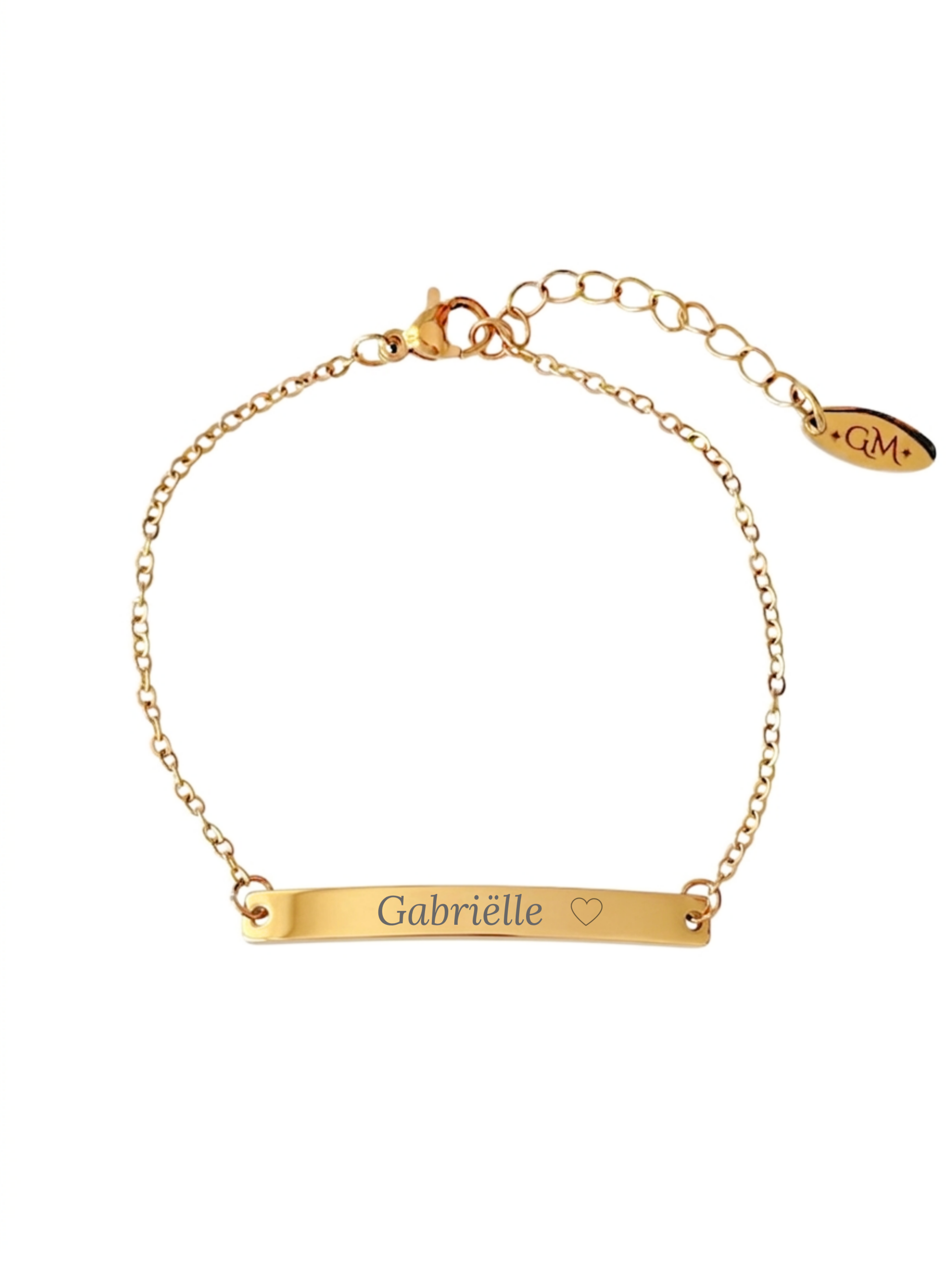 Armband met naamplaatje goudkleurig