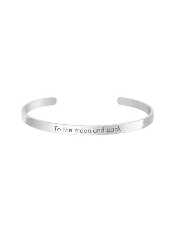 Bangle armband gepersonaliseerd zilverkleurig