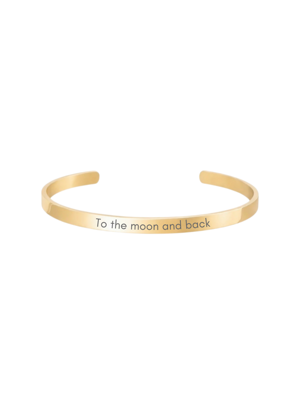 Bangle armband gepersonaliseerd goudkleurig